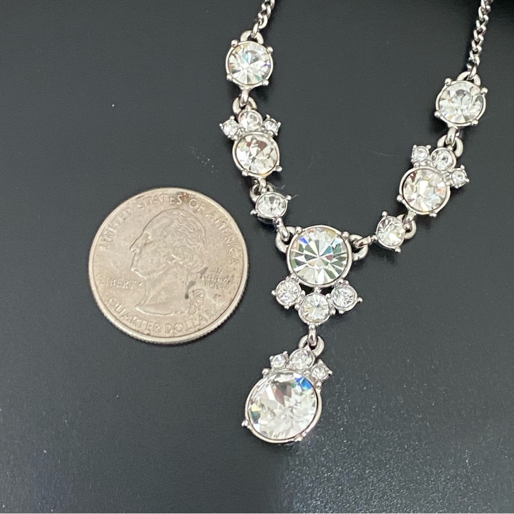 Givenchy Signed Silver-Tone Clear Rhinestones Cry… - image 3